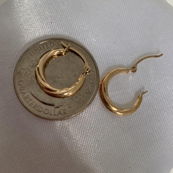 14KT Hoop Earrings - Picture 3 of 7